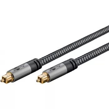 Digitālais optiskais audio kabelis WENTRONIC Goobay 65305 TOSLINK–TOSLINK 2 m, varš, apzeltīti kontakti, melns/sudrabs