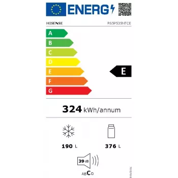Hisense RS5P535NTCE BK065B sānu-sāni ledusskapis