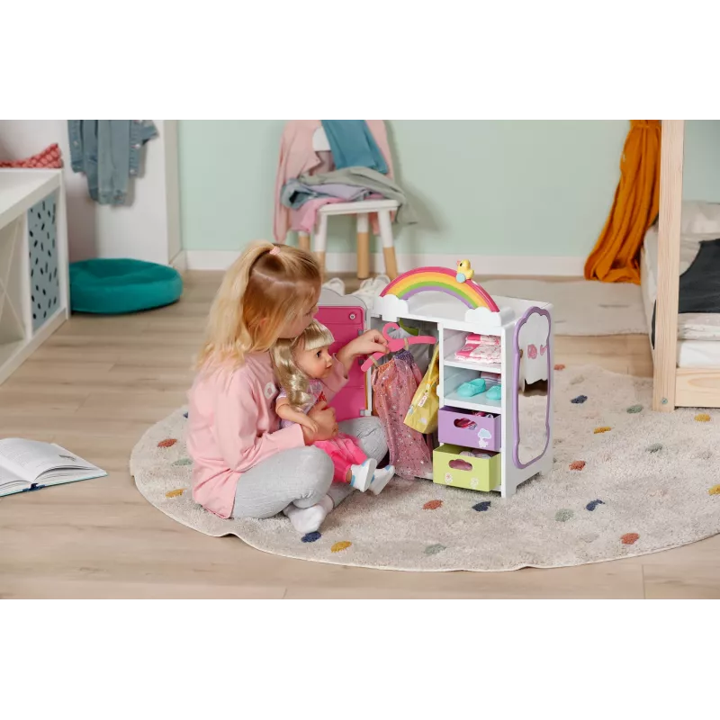 BABY born Rainbow Wardrobe leļļu drēbju skapis ar gaismas efektiem