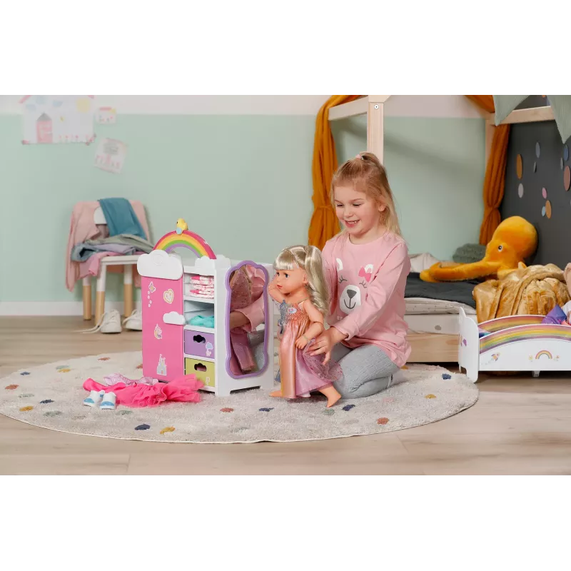 BABY born Rainbow Wardrobe leļļu drēbju skapis ar gaismas efektiem
