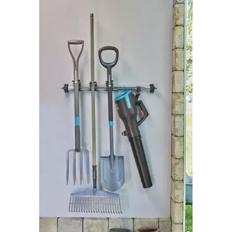 Gardena 3509-20 sienas dārza instrumentu turētājs, alumīnija stienis ar plastmasas un gumijas daļām, 60 kg