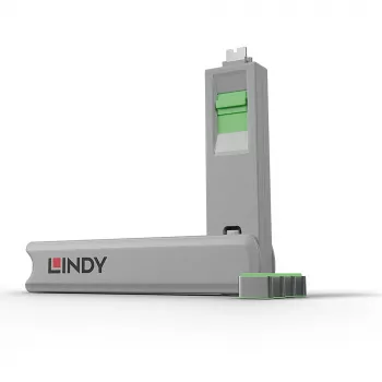 Portu bloķētāju atslēga Lindy USB Type C Port Blocker Key 4 gab. zaļš