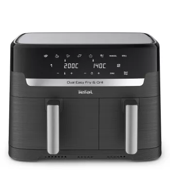 Tefal Dual Easy Fry & Grill EY905B Divkāršā 8.3 L Brīvi stāvošs 2700 W Karstā gaisa fritieris Pelēks