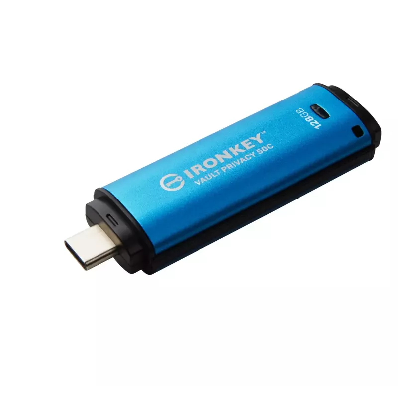 Kingston Technology IronKey 128GB USB-C Vault Privacy 50C šifrēts zibatmiņas disks, AES-256, FIPS 197