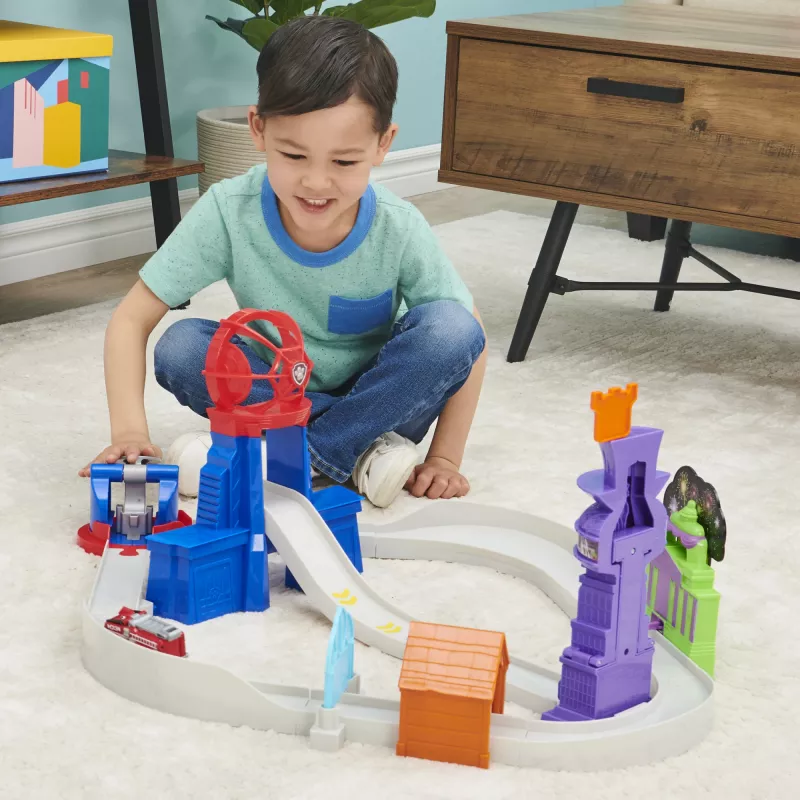 PAW Patrol True Metal Total City Rescue Movie Track Set ar ekskluzīvu Marshall automašīnu, 1:55 mērogs, rotaļlietas bērniem no 3 gadu vecuma