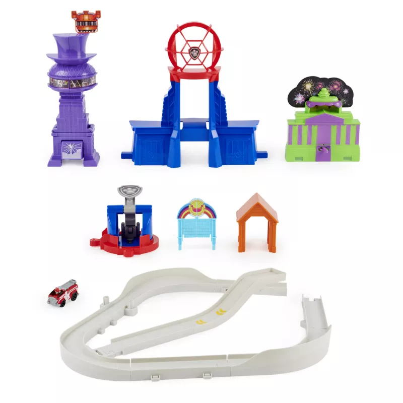 PAW Patrol True Metal Total City Rescue Movie Track Set ar ekskluzīvu Marshall automašīnu, 1:55 mērogs, rotaļlietas bērniem no 3 gadu vecuma