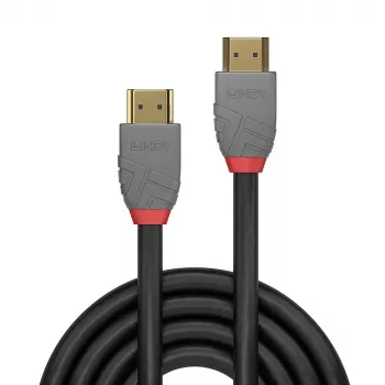 Lindy 2 m Ultra High Speed HDMI kabelis, Anthra Line, HDMI 2.1, 48 Gbit/s, Melns