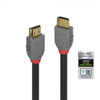 Lindy Anthra Line HDMI 2.1 kabelis, 1 m, melns