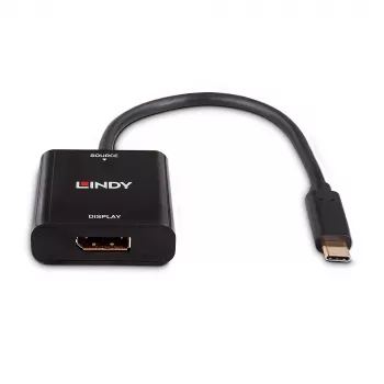 Lindy USB Type-C uz DisplayPort 4K144 Pārveidotājs, USB-C, DisplayPort izeja, 3840 x 2160 pikseļi