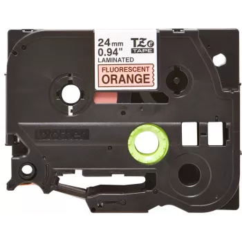 Brother TZe-B51 laminēta lente, melns uz fluorescējoši oranža, 24mm x 5m