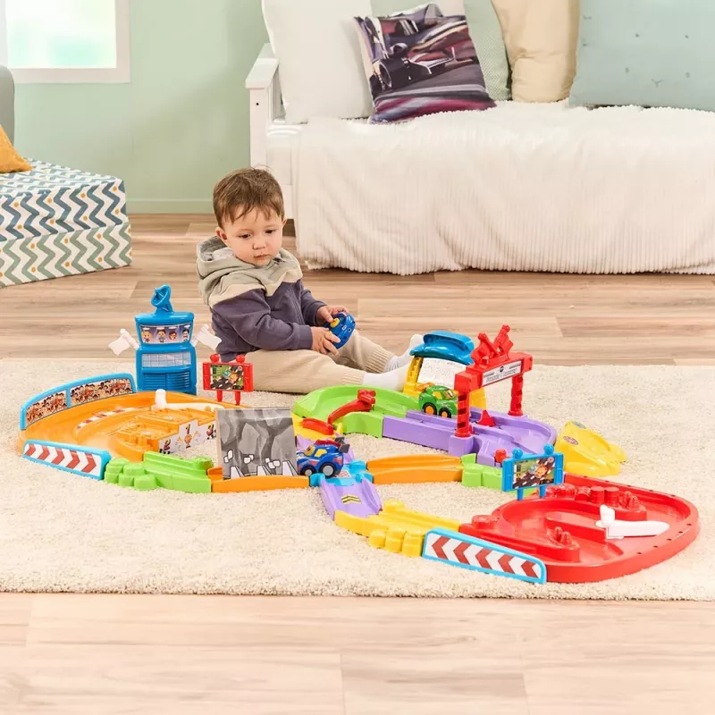 VTech Tut Tut Baby Flitzer 570004 – interaktīva rotaļu auto trase ar grūšanas mašīnām