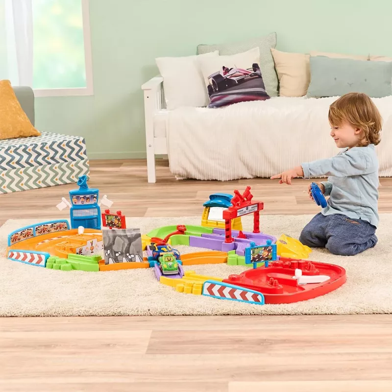 VTech Tut Tut Baby Flitzer 570004 – interaktīva rotaļu auto trase ar grūšanas mašīnām