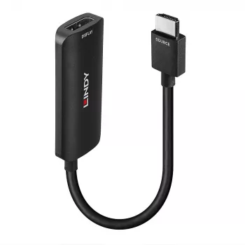 Lindy HDMI 4K60 uz DisplayPort 1.2 Pārveidotājs, 157 mm, HDMI A tipa (standarta), DisplayPort, vīrišķais, sievišķais, taisns