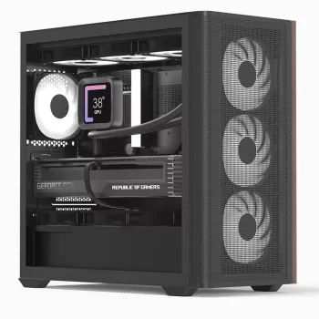 Mini Tornis PC Aerocool D301A Melns Koka Akcents ATX Barošanas Avots