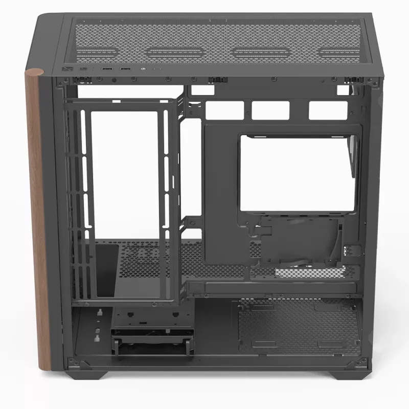 Mini Tornis PC Aerocool D301A Melns Koka Akcents ATX Barošanas Avots