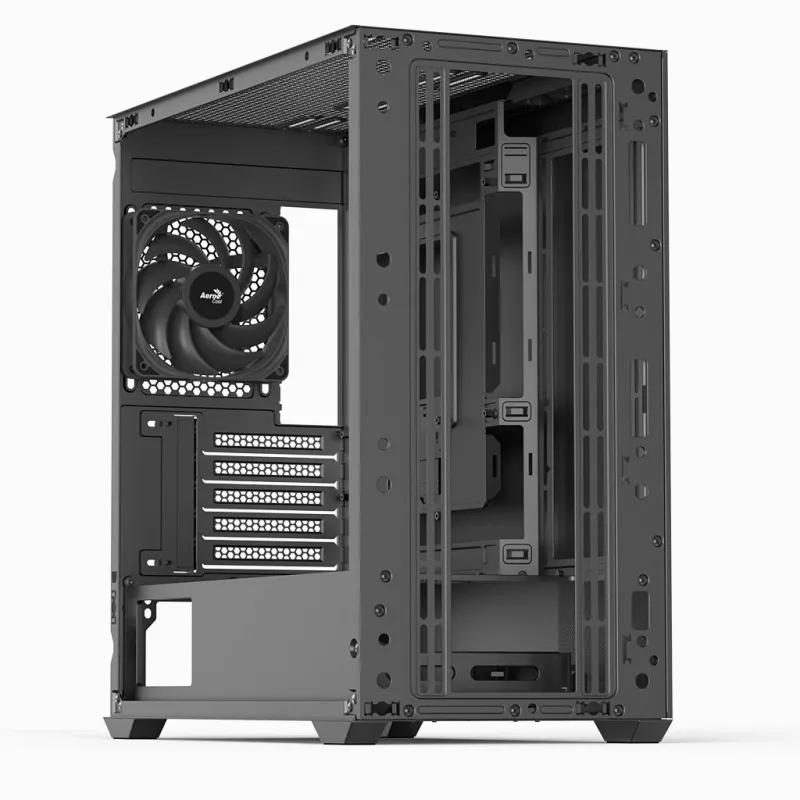 Mini Tornis PC Aerocool D301A Melns Koka Akcents ATX Barošanas Avots