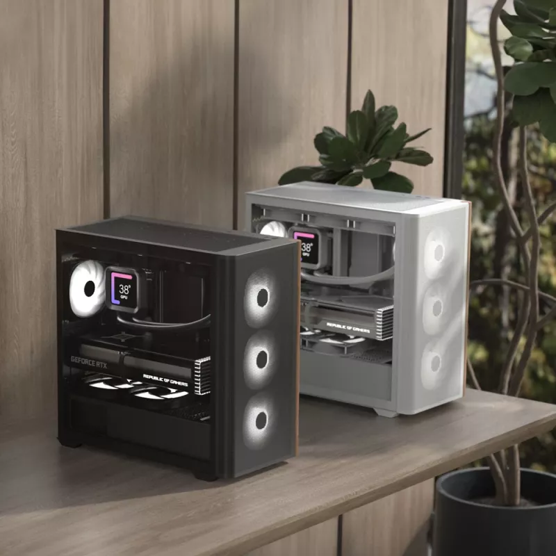 Mini Tornis PC Aerocool D301A Melns Koka Akcents ATX Barošanas Avots