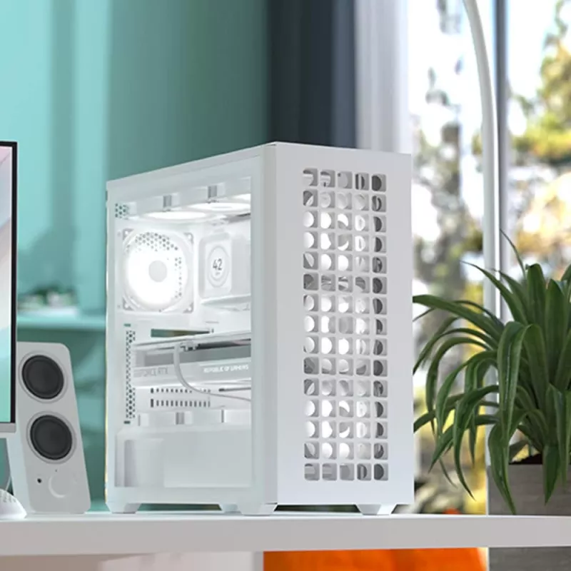 Aerocool D502A Midi Tower Balts