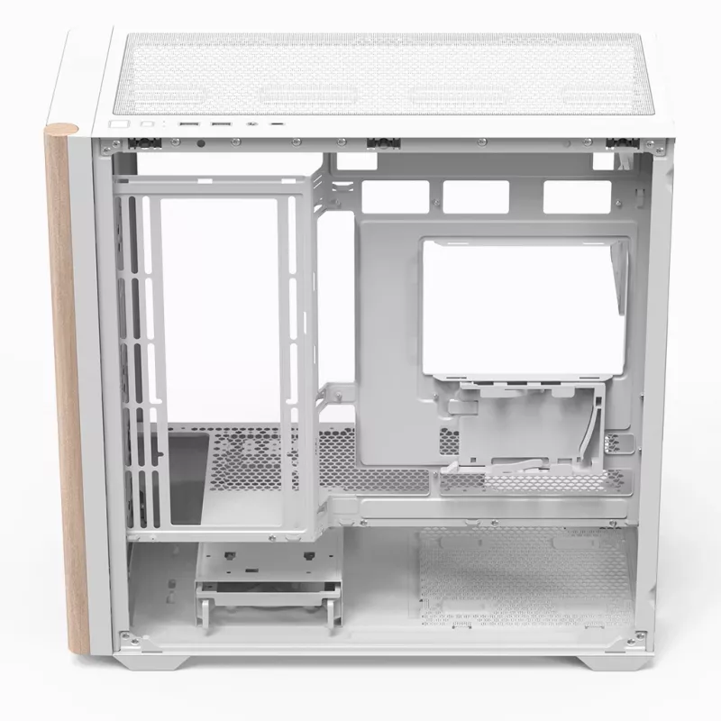 Aerocool D301A Mini Tower Balts, Koka Akcenti