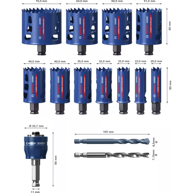 Bosch 2 608 900 447 urbja cauruļzāģis 11 gab.