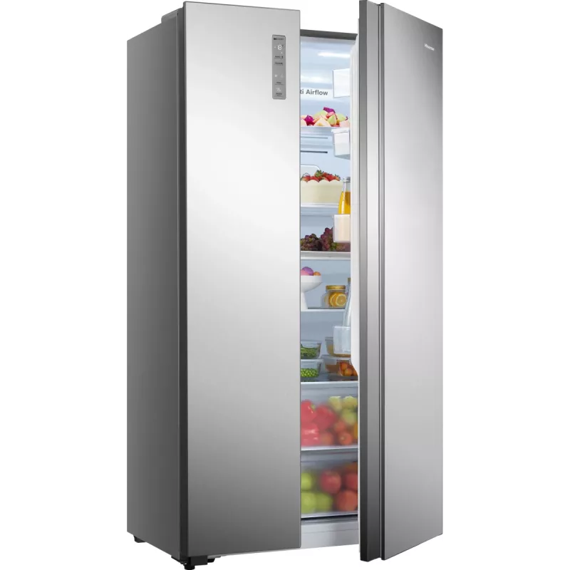 Ledusskapis Hisense RS677N4ACC, brīvstāvošs, American door, 519 L, nerūsējošais tērauds