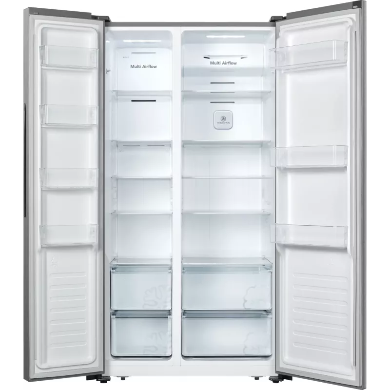 Ledusskapis Hisense RS677N4ACC, brīvstāvošs, American door, 519 L, nerūsējošais tērauds