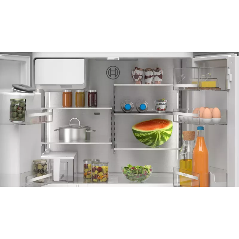 Bosch Serie 6 KFI96APEA sānu-sānu ledusskapis Brīvstāvošs 574 L Brūss tērauds