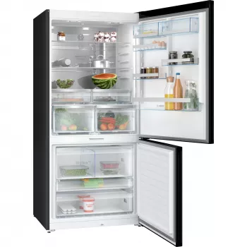 Bosch Serie 8 KGP86AXB0N ledusskapis ar saldētavu, brīvi stāvošs, 621 L, melns, nerūsējošs tērauds