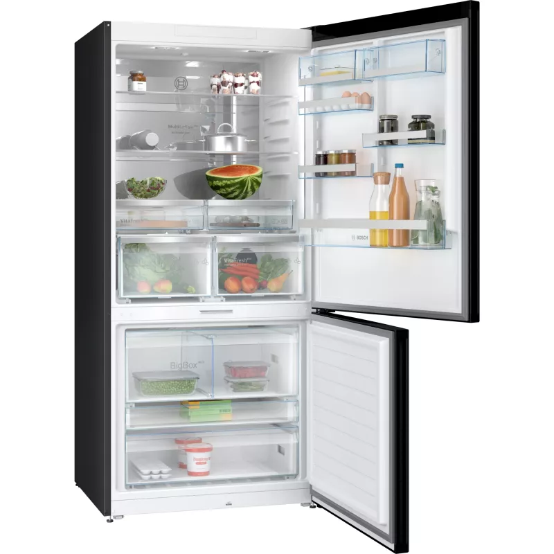 Bosch Serie 8 KGP86AXB0N ledusskapis ar saldētavu, brīvi stāvošs, 621 L, melns, nerūsējošs tērauds