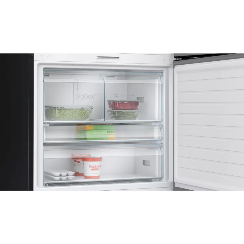 Bosch Serie 8 KGP86AXB0N ledusskapis ar saldētavu, brīvi stāvošs, 621 L, melns, nerūsējošs tērauds