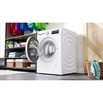 Bosch Serie 6 WUU28T22 veļas mazgājamā mašīna, priekšējā ielāde, 9 kg, 1351 apgr./min, balta
