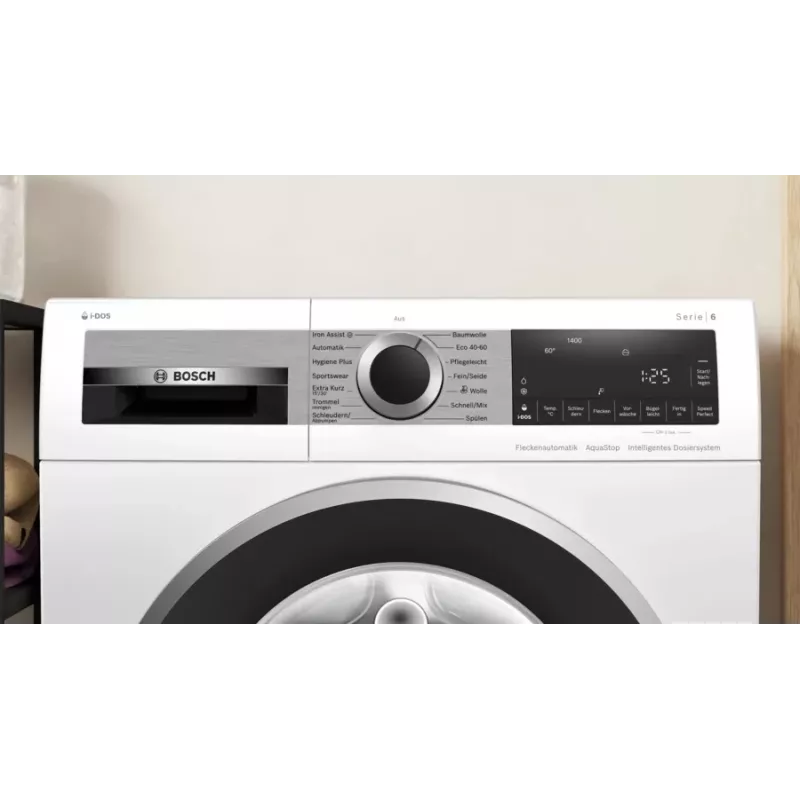 Bosch Serie 6 WGG244F40 veļas mazgājamā mašīna, priekšējā ielāde, 9 kg, 1351 RPM, balta