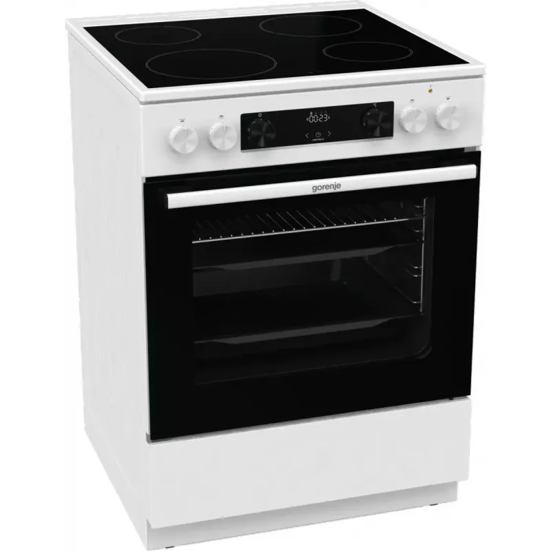 Gorenje GEC6C40WD Brīvstāvoša plīts ar keramikas virsmu, 71 L cepeškrāsns, melna/balta