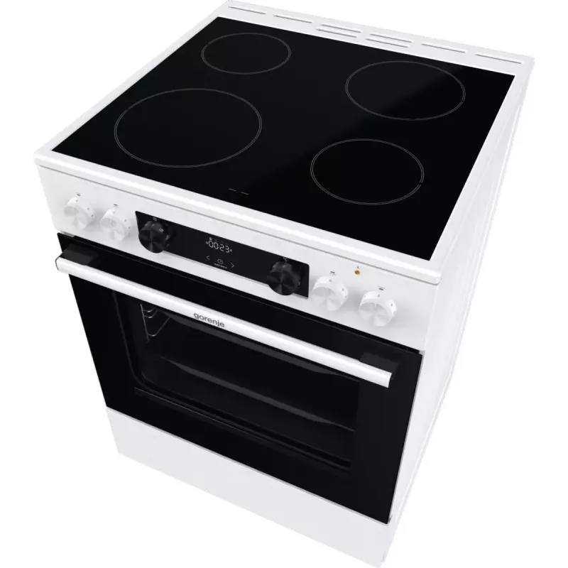 Gorenje GEC6C40WD Brīvstāvoša plīts ar keramikas virsmu, 71 L cepeškrāsns, melna/balta