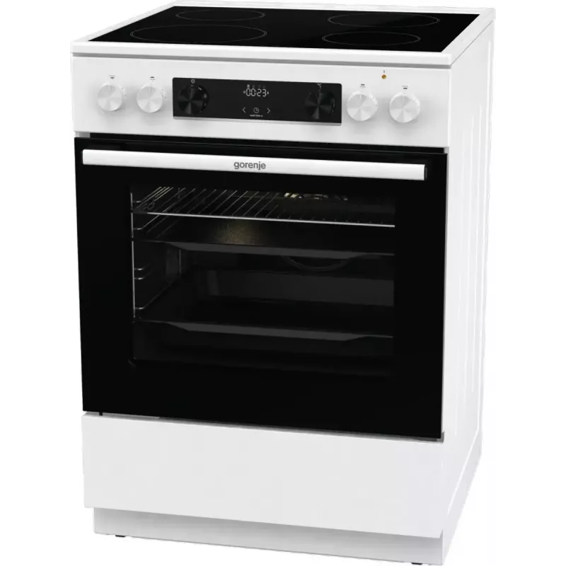 Gorenje GEC6C40WD Brīvstāvoša plīts ar keramikas virsmu, 71 L cepeškrāsns, melna/balta
