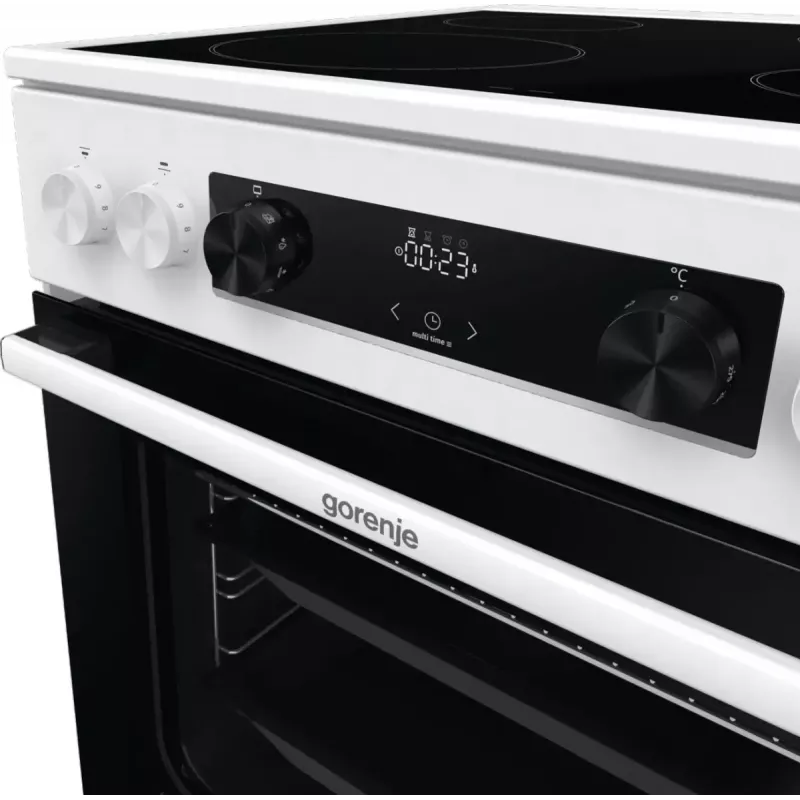 Gorenje GEC6C40WD Brīvstāvoša plīts ar keramikas virsmu, 71 L cepeškrāsns, melna/balta