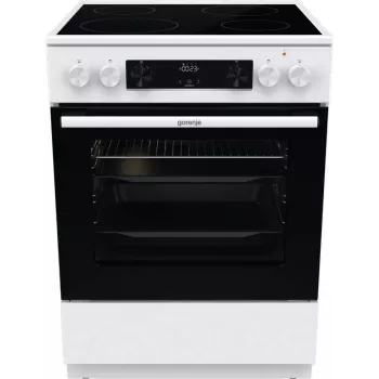Gorenje GEC6C40WD Brīvstāvoša plīts ar keramikas virsmu, 71 L cepeškrāsns, melna/balta