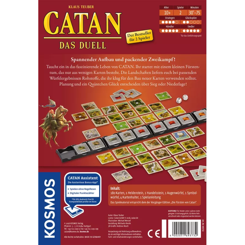 Kosmos CATAN - Das Duell kāršu spēle diviem spēlētājiem, no 10 gadiem