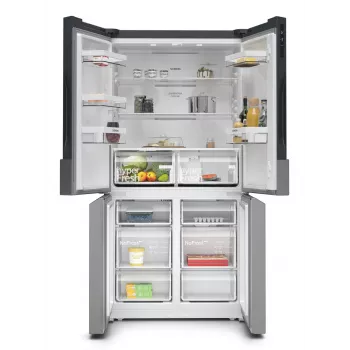 Siemens iQ300 KF96NVPEA brīvi stāvošs side-by-side ledusskapis 605 L Sudrabs