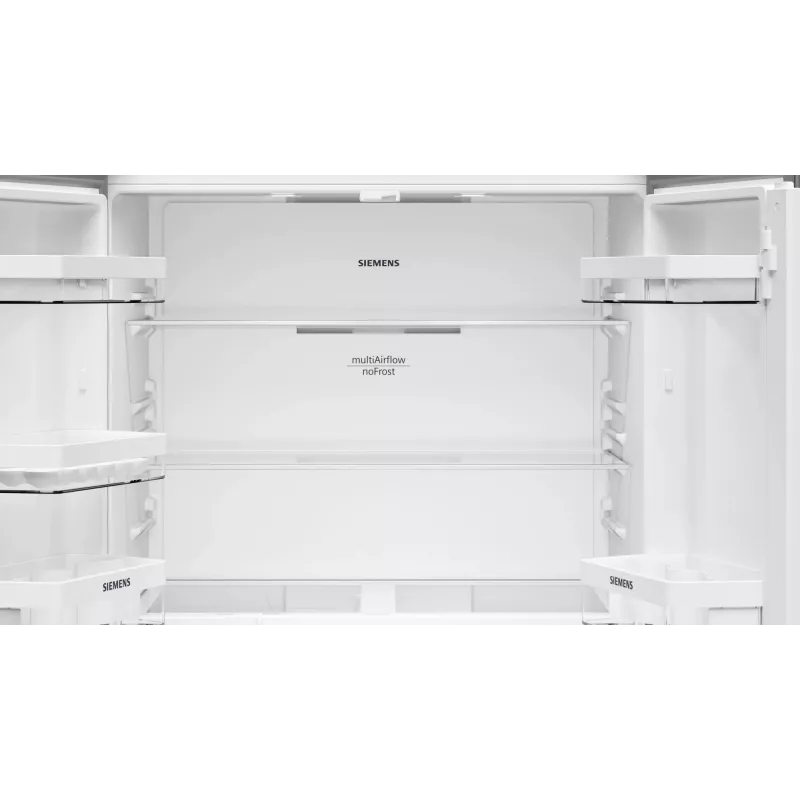 Siemens iQ300 KF96NVPEA brīvi stāvošs side-by-side ledusskapis 605 L Sudrabs
