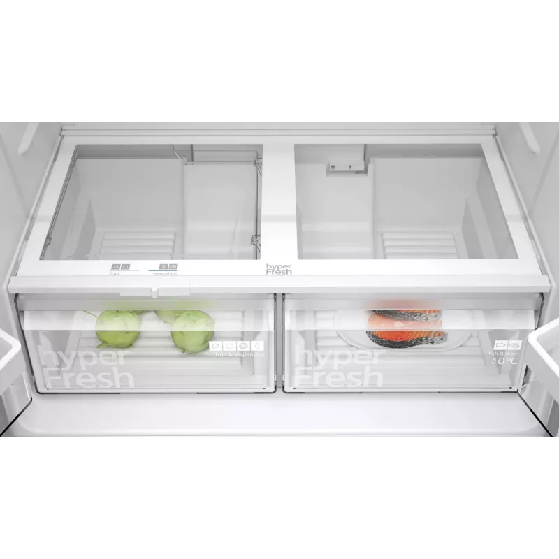 Siemens iQ300 KF96NVPEA brīvi stāvošs side-by-side ledusskapis 605 L Sudrabs
