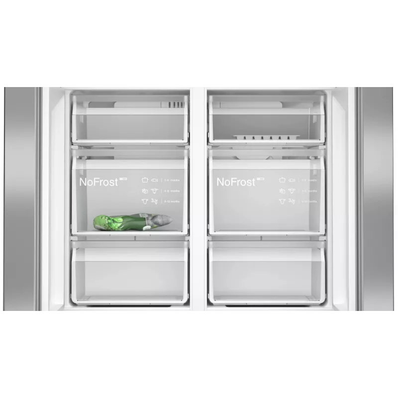 Siemens iQ300 KF96NVPEA brīvi stāvošs side-by-side ledusskapis 605 L Sudrabs