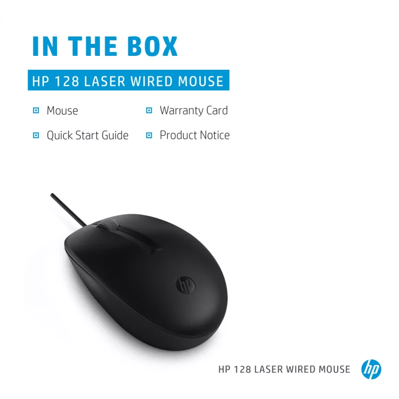 HP 128 Vadu lāzera pele, abpusēja, lāzers, USB Type-A, 1200 DPI, melna