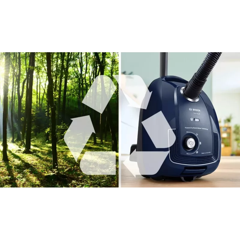 Bosch Serie 4 BGD38BU2 putekļu sūcējs 4 L Bungas tipa sausā tīrīšana 600 W Putekļu maiss