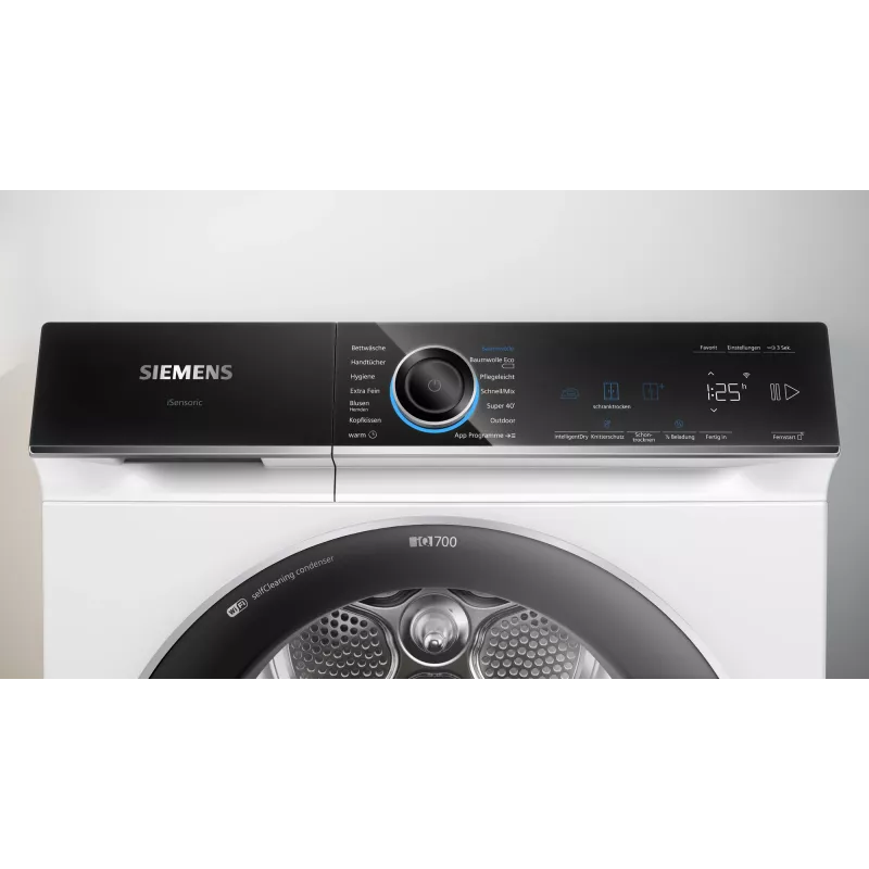 Siemens iQ700 WQ45B2B40 brīvi stāvošs veļas žāvētājs Front-load 9 kg Balts