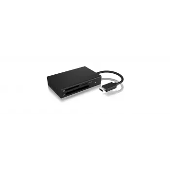 ICY BOX IB-CR401-C3 karšu lasītājs USB 3.2 Gen 1 (3.1 Gen 1) Type-C Melns