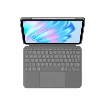 LOGITECH Combo Touch iPad Air 11in 5. paaudzei Oksfordas Pelēks Qwertz Deutsch