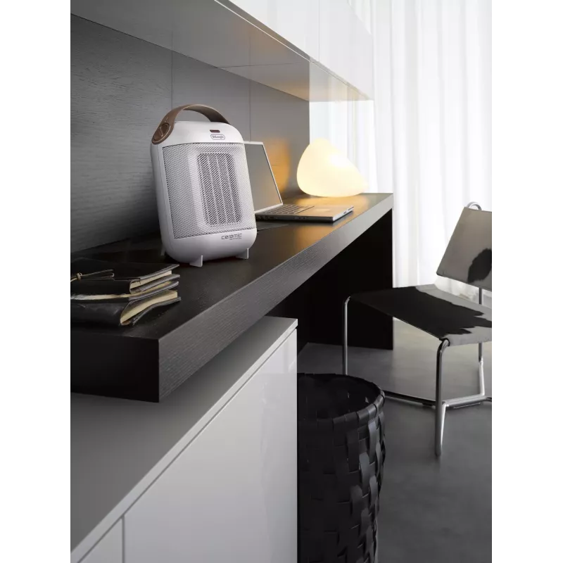 De’Longhi Capsule HFX30C18.IW keramiskais sildītājs, brūns, balts, 1800 W