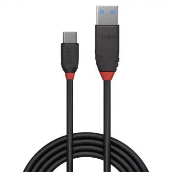 Lindy 1m USB 3.2 Type A uz C kabelis, 10Gbps, Black Line