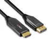 Lindy 2m aktīvs DisplayPort 1.4 uz HDMI 8K60 kabelis, 2 m, HDMI A tipa (standarta), DisplayPort, tēviņš, tēviņš, taisns